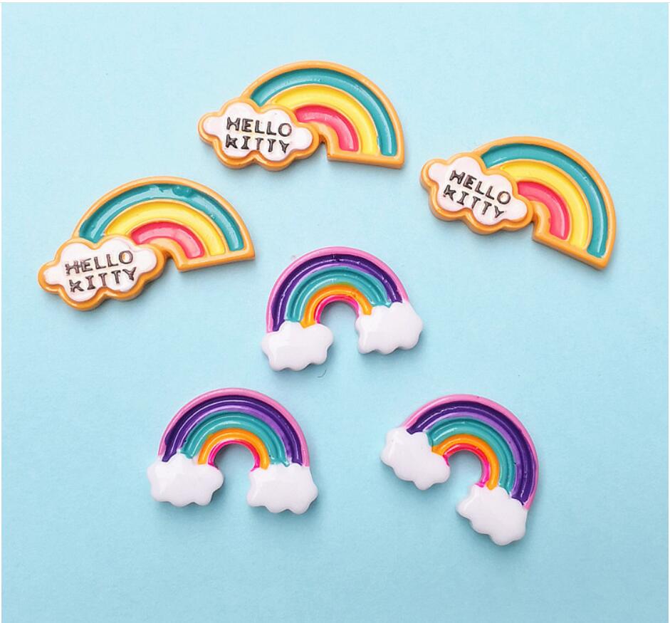 Craft Tools Simulation cream material soft pottery rainbows New resin colorful letter rainbow patch DIY accessories mobile phone case accessorie-image-642683978