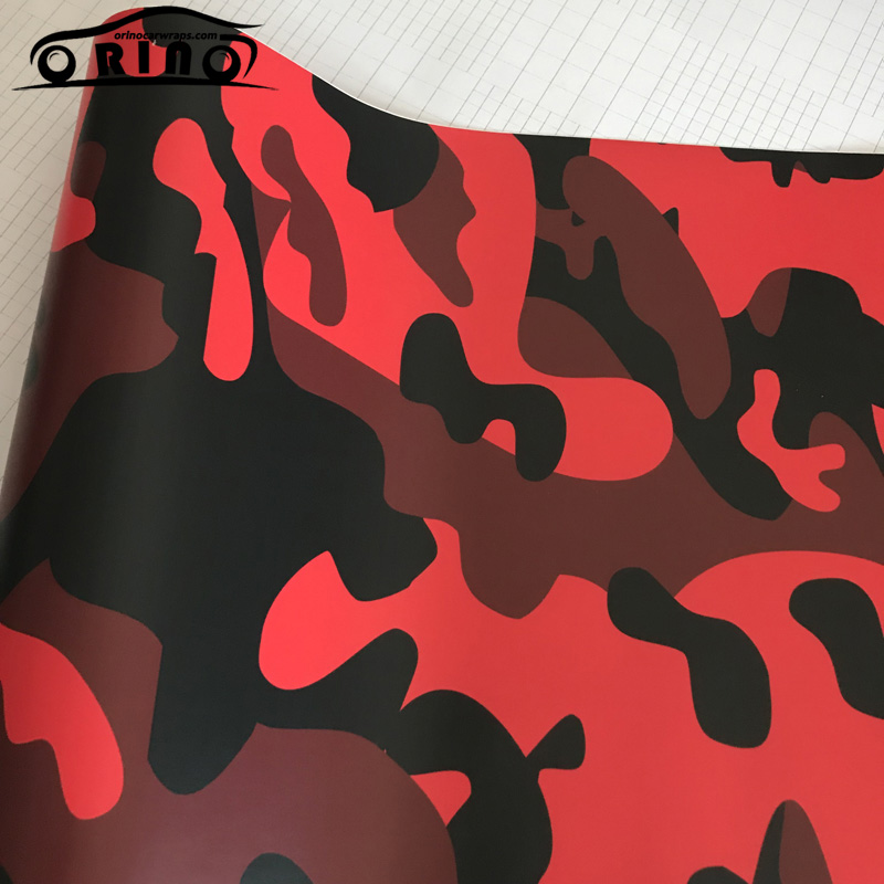 Black Red Camouflage Vinyl Film Sticker-2