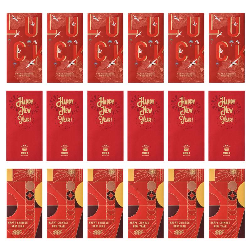 

30pcs 2021 New Year Money Pouches Ox Zodiac Red Envelopes Gift Pouches