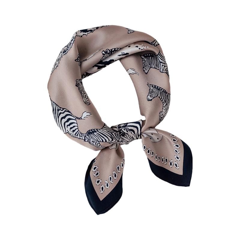 

2021 autumn and winter new silk silk scarf women's small scarf four seasons style headscarf professional small square
