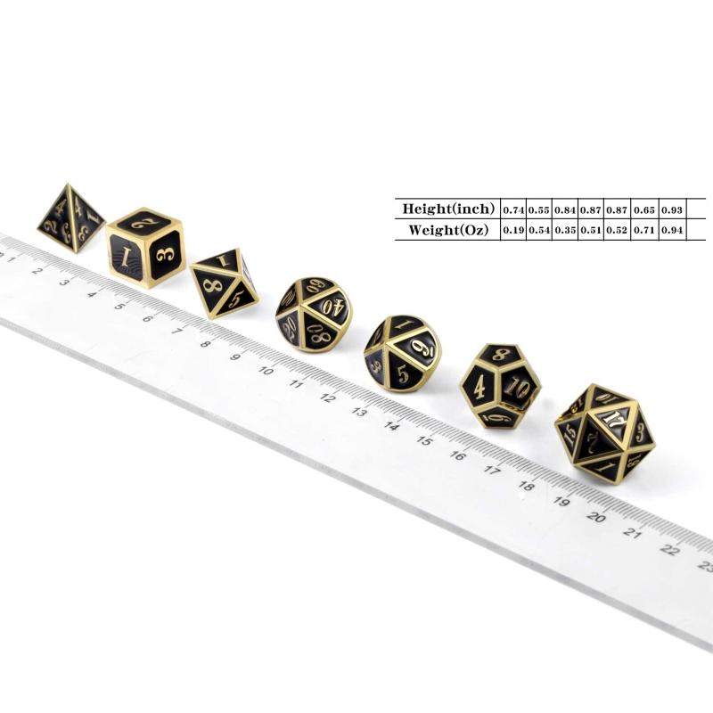 

7 PCS hammer Style Metal Dice Metallic DND Game D&D Dice with Free Metal Case 094C
