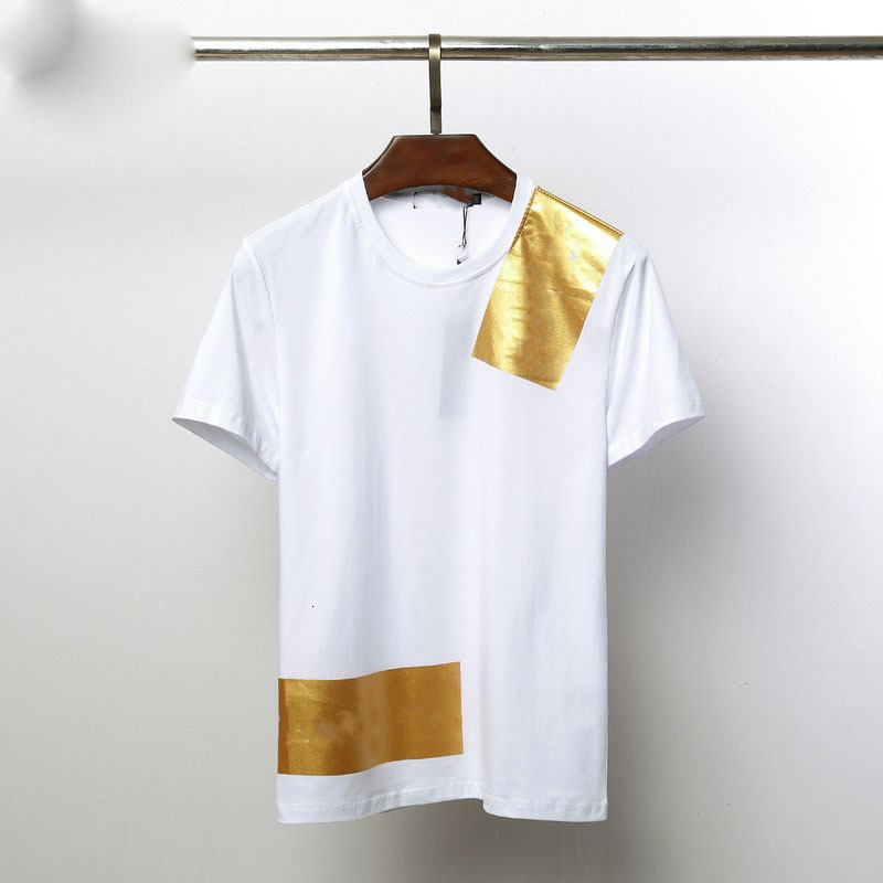 

High street wind and heavy process color jet bone position Terry short sleeve T-shirt great sale01, White