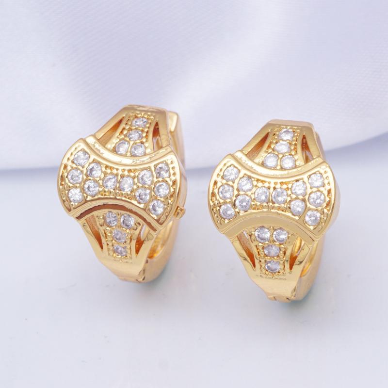 

Fashion Jewelry Crystal Gold Filled Small Hoop Earrings for Women Female Accessories