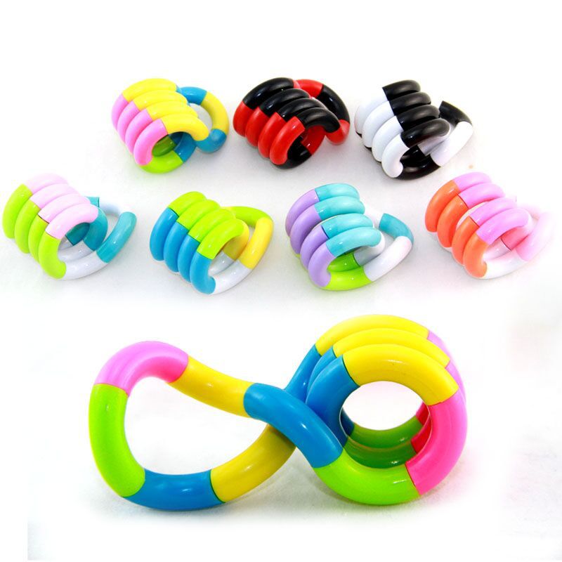 

DIY 18pcs/bag Stress Relief Variety Hand Sensory Decompression Twisted Winding Toy for Kids Autism Dexterity Training Tanggled Fidget Toys