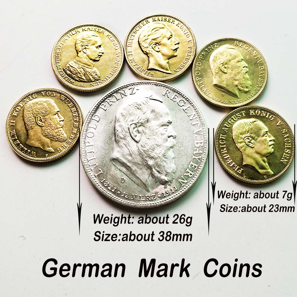 

1PCS German mark copy coin and 5 different small gold coins Art collection