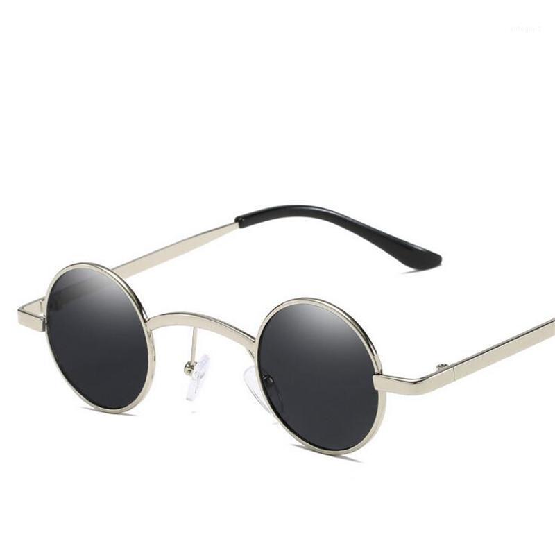 

Sunglasses GSBJXZ Round Men Women Small Frame Metal Steampunk Sun Glasses Retro Punk Brand Design Sunlasses 93021