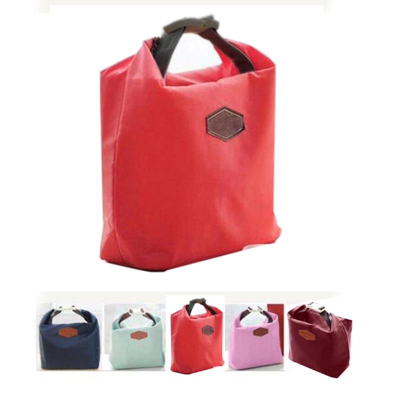 

Solid Color Lunch Bags Handbag Tote Portable Insulated Pouch Cooler Waterproof Storage Bag Student School Storage Bags