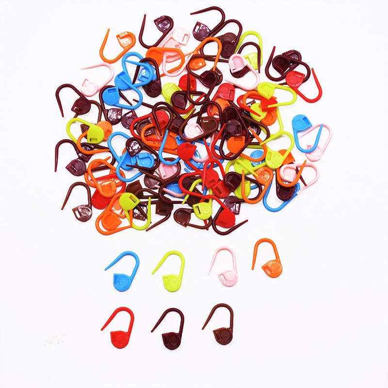 

100pcs Colorful Knitting Crochet Locking Stitch Hangtag Safety Pins Needles Clip Markers Crochet Latch Knitting Tool Accessories