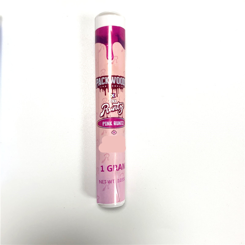 

Packwoods Preroll Joints Packaging 1 gram with white plastic tubes stickers already pasted well