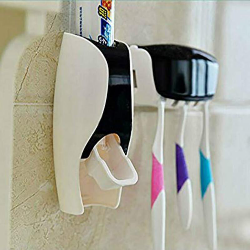 

Automatic Toothpaste Dispenser Toothbrush Holder Storage Rack Wall Mount Holder Bathroom Accessories Toothpaste Squeezer Set