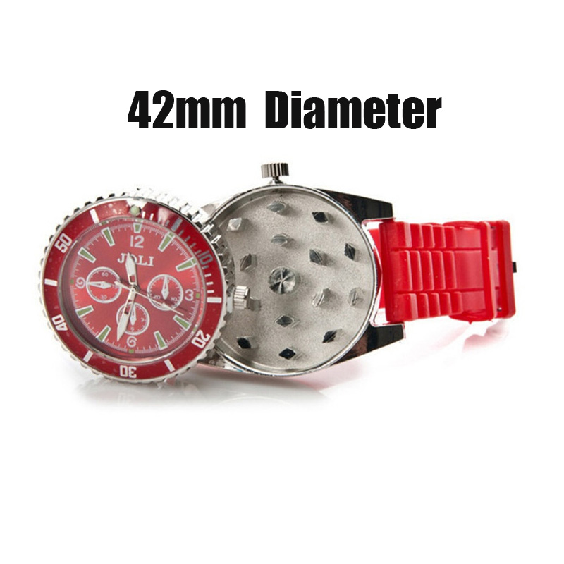 

42MM Watch Smoking Herb Grinder Zinc Alloy Metal 4 Colors Spice Pollen Creative Hand Muller Crusher Vape Tobacco Smoking Accessories DHL