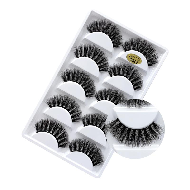

5 pairs of makeup 3D false eyelashes mink false eyelashes small bundle eyelash extension natural thick makeup tool