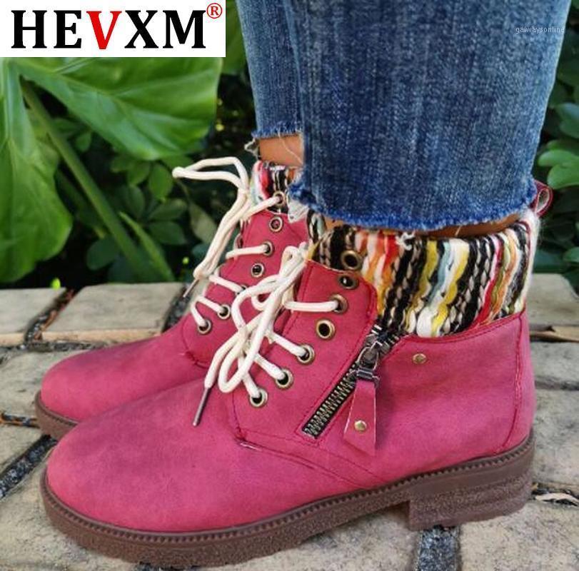 

New Women Boots Ankle Short Suede Lace Up Woman Shoes Autumn Ladies Zipper Casual Low Heels Sewing Female Thicken Fashion Boots1, Blue