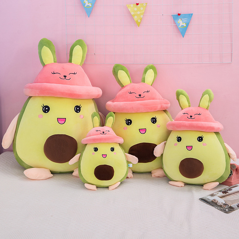 

25cm Plush Toys Cute Little Avocado Rabbit Plush Toy Stuffed Animals Soft Kids Plush Rabbit Doll Christmas Gifts, Extra shipping fee