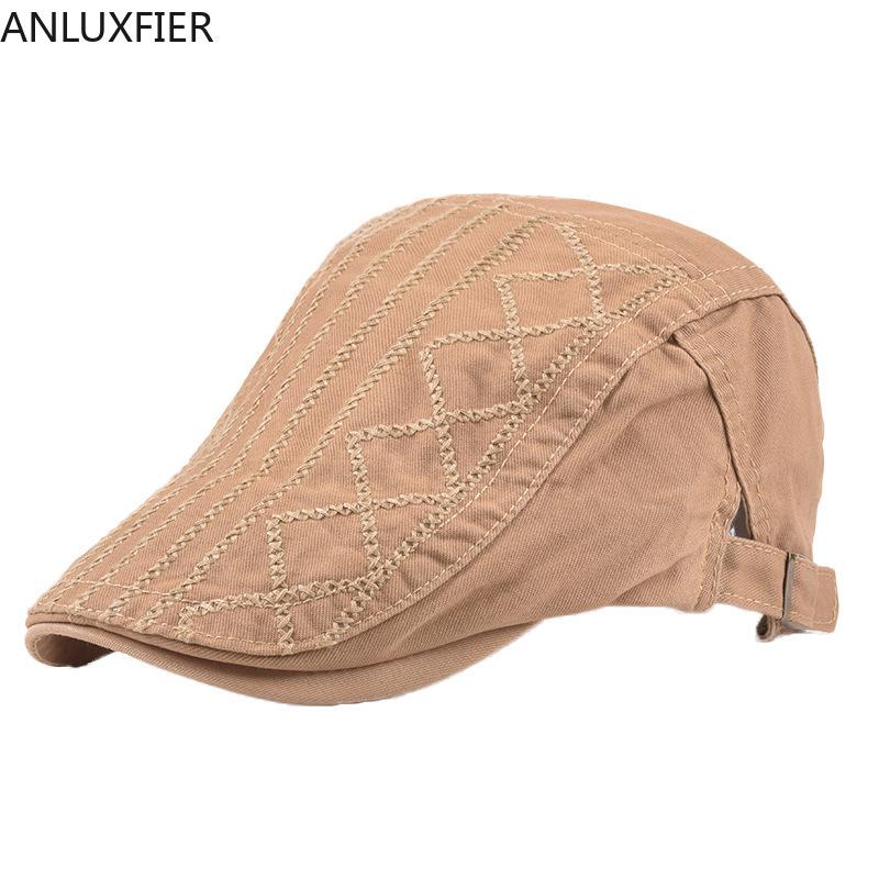 

H7513 Korean British Beret Hat Men Spring Summer Leisure Berets Cap Cotton Solid Color Forward Hats High Quality Fashion Caps, Black