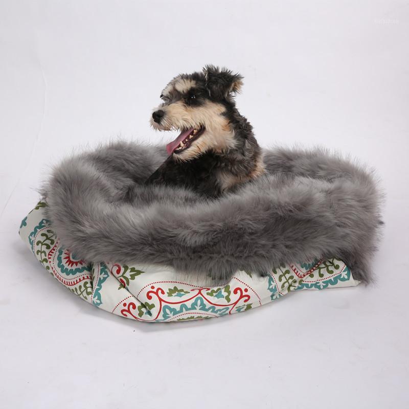 

Bohemia Luxury Dog Bed Handmade Long Faux Fur Dog Sleeping Bag Mats Soft Washable Anti-anxiety Bed for Small Medium Dogs Cat1, Style 4