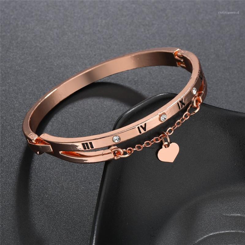 

Bangle Rose Gold Stainless Steel Bracelets Bangles Female Heart Wedding Love Brand Charm Bracelet For Women Famous Jewelry1