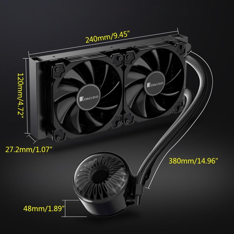 

240 CPU Water Cooling Computer Cooler Fan 5V 3Pin ARGB Heatsink Radiator Silent