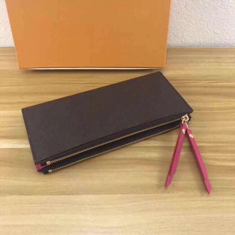 

Wholesale women leather long wallet classic multicolor coin purse zipper credit card business card storage wallet ladies fashion zipper wall, Fuchsia