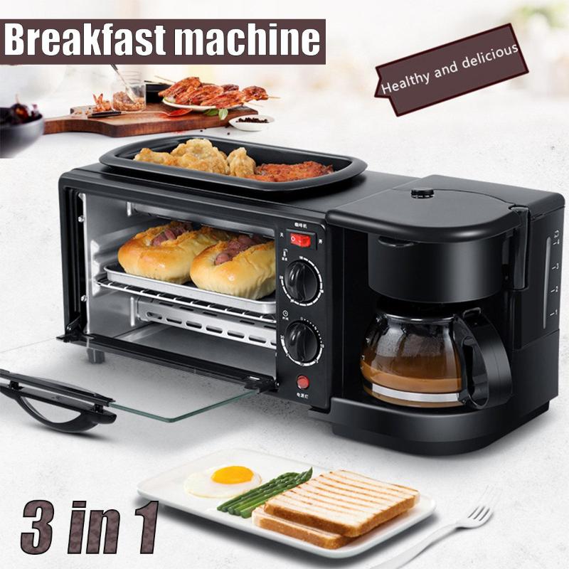

Electric 3 in 1 Breakfast Machine Multifunction Coffee maker Mini Pizza Oven Egg Omelette Frying Pan Toaster Breakfast Machine