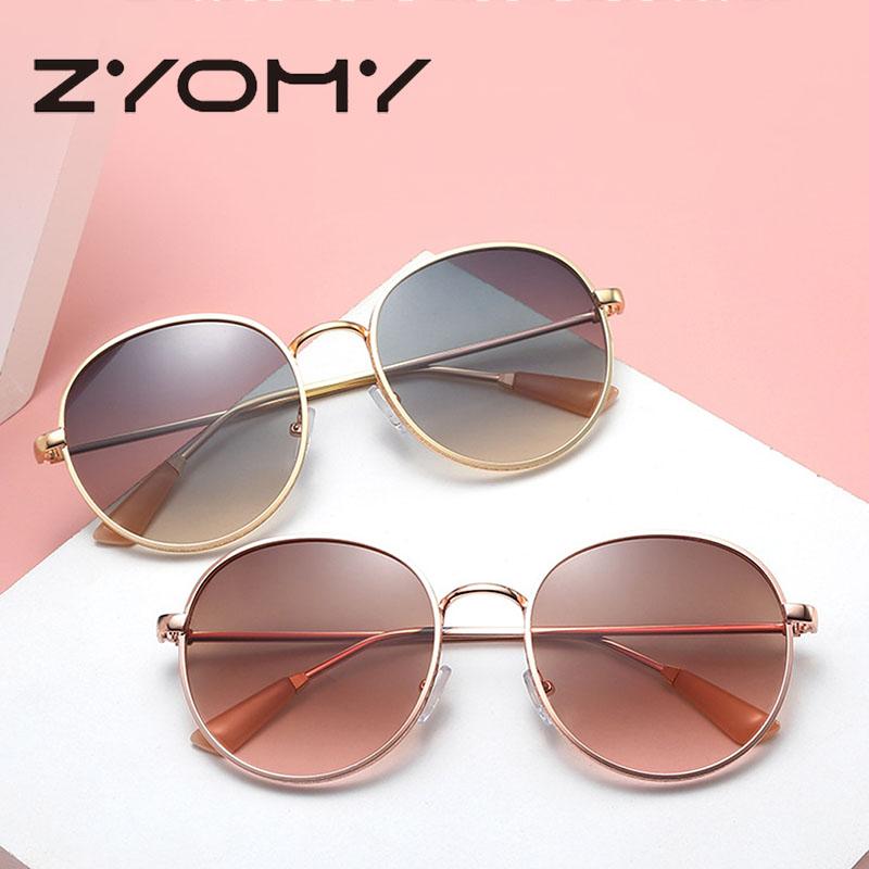 

Q 2021 Metal Frame Retro Eyewear Fashion Round Multicolors Personality Sunglasses Personal Glasses For Women Korean Style UV400