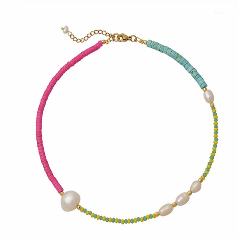 

boho Puka Natural cowrie Shell necklace women statement pearl baroque bijoux choker necklace Collier de coquillages jewelry 20201