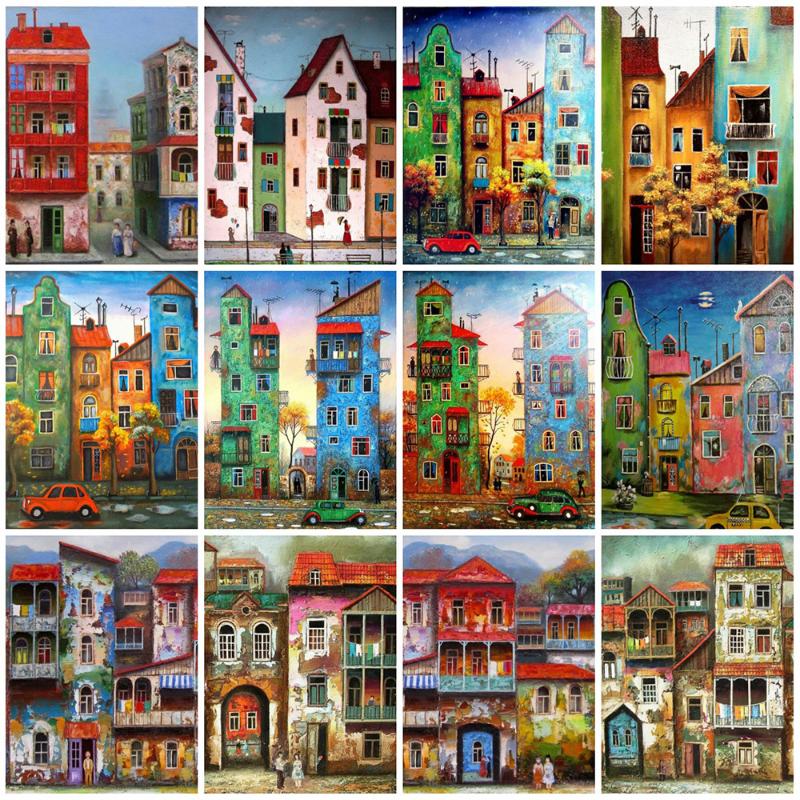 

EverShine 5D DIY Diamond Painting House Picture rhinestones Diamond Embroidery Cartoon Cross stitch Art Children's Room Decor