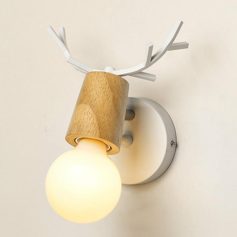 

Creative antique antler log modern minimalist personality wrought iron LED restaurant bar corridor aisle wall wall lamp LX102312