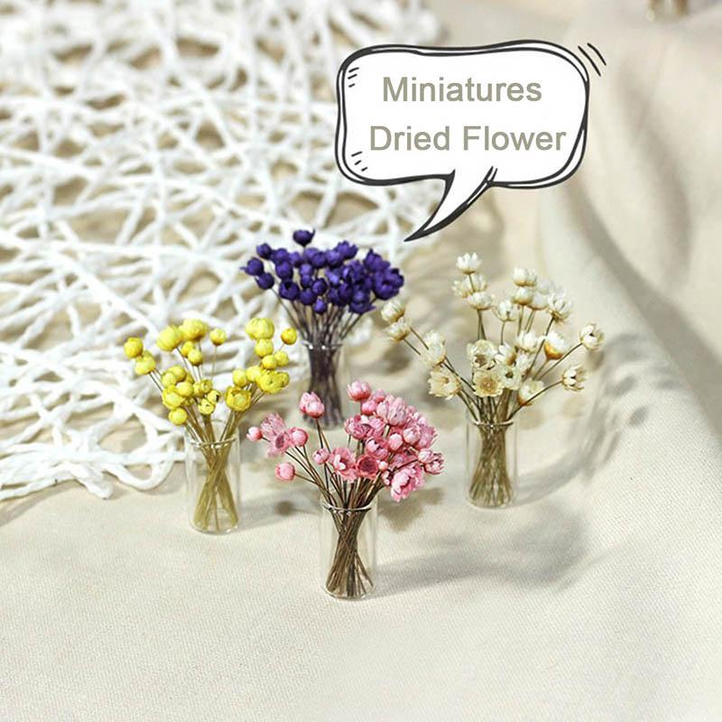 

Fake Plant Flower Doll House Toy Little Star Flower Glass Bottle Arrangement Dollhouse Furniture Miniatures Accessories