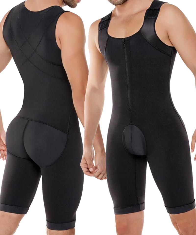 

Men' Shapewear Bodysuit Tummy Control Compression Slimming Full Body Shaper Workout Abs Abdomen Underwear Plus Size Open Crotch