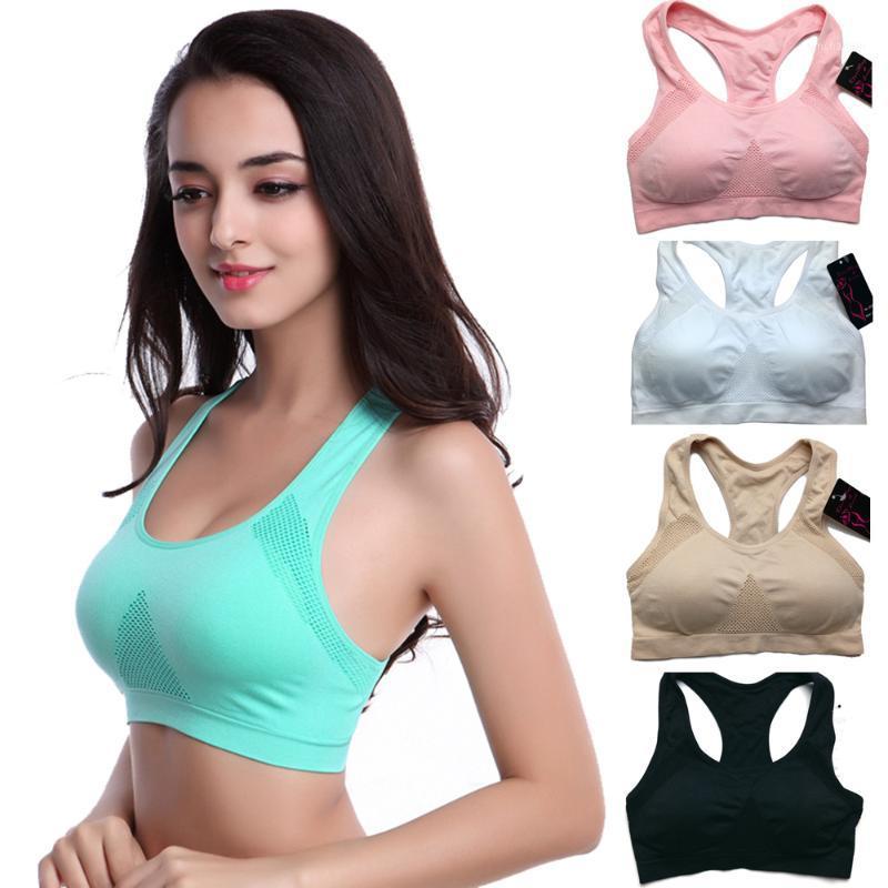 

Women Wirefree Sports Bra For Yoga Gym Shakeproof Padded Sportswear Underwear Stretch Workout Tank Top Seamless Lace Bra1, Purple