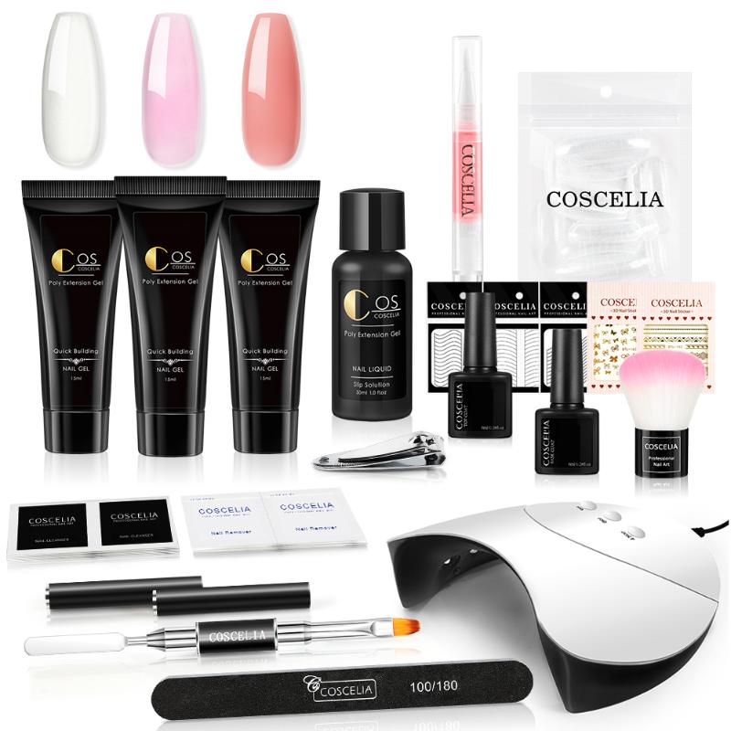 

COSCELIA Gel Polish All For Manicure Set Poly Nail Gel Kits Set Nail Extension Kit For Art Decorations DIY At Home