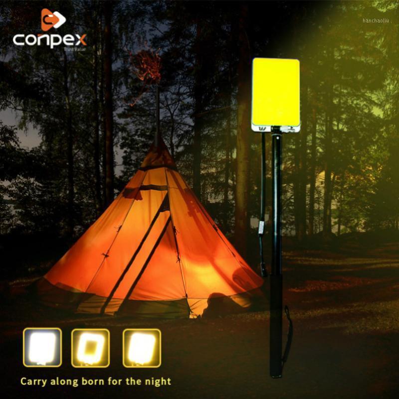 

led work light rechargeable Camping tent portable spotlight cob plywood searchlight rod for road trip BBQ Party1