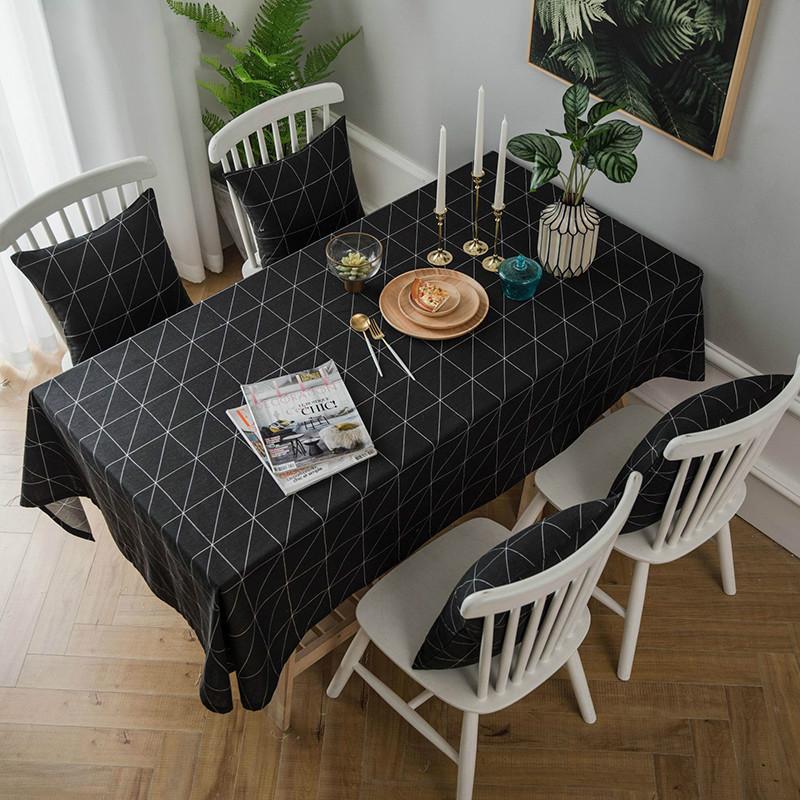 

Decorative Table Cloth Tablecloth Rectangular Tablecloths Dining Table Cover Obrus mantel mesa, Black
