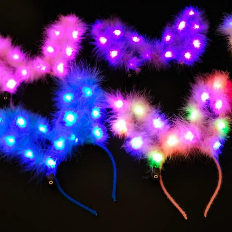 

LED Light Up Headband Lady Light-Up Ears Headband Glowing Hair Band For Holiday Party Headwear Gift #2