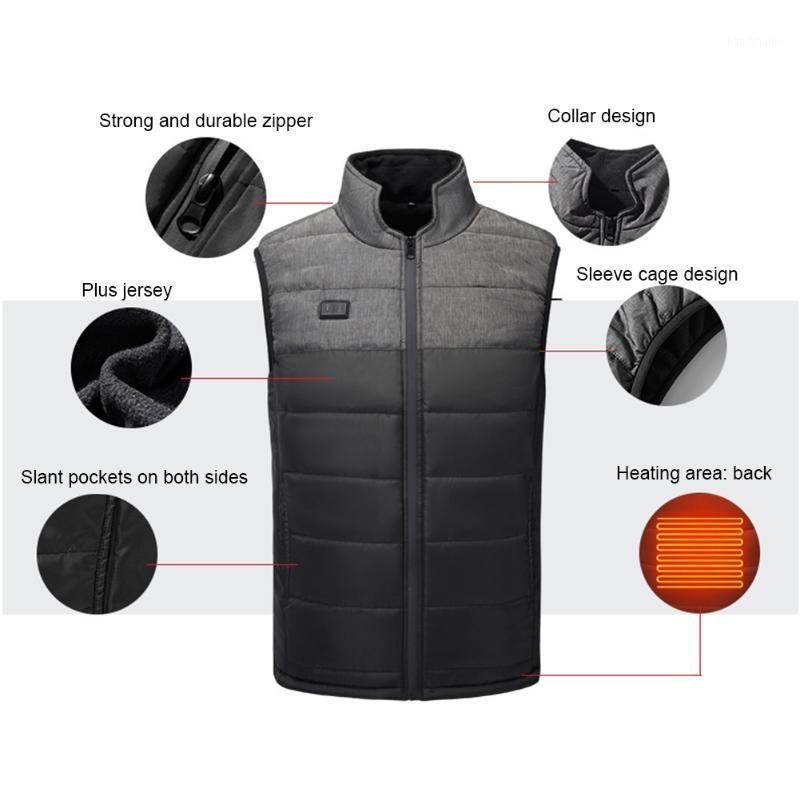 

Men Climbing Zipper Winter Electric Thermal Adjustable Modes Outdoor Hiking Riding Warm Skiing Usb Infrared Heated Vest Camping1, As pic