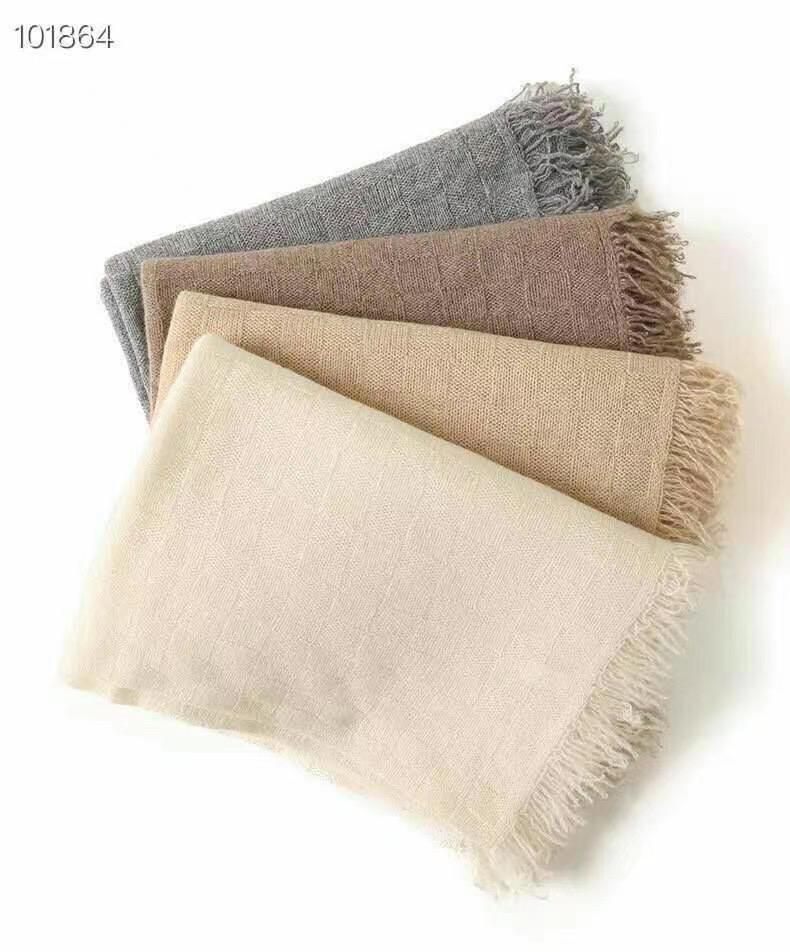 

Boutique 100% Cashmere solid scarf Top Quality Cashmere Tassel Scarf Winter Thicken Narrow Short Solid Color Blanket