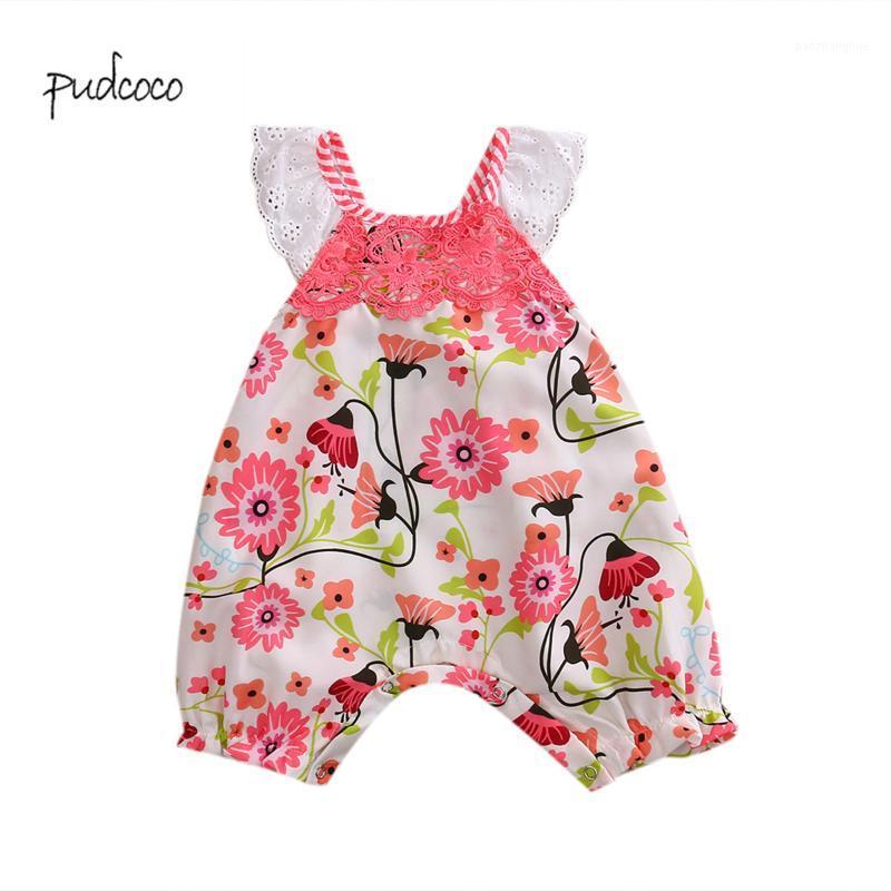 

Pudcoco New Brand Newborn Baby Girl Floral Jumpsuit Sleeveless Bodysuit Clothes Summer Outfit1, As pic