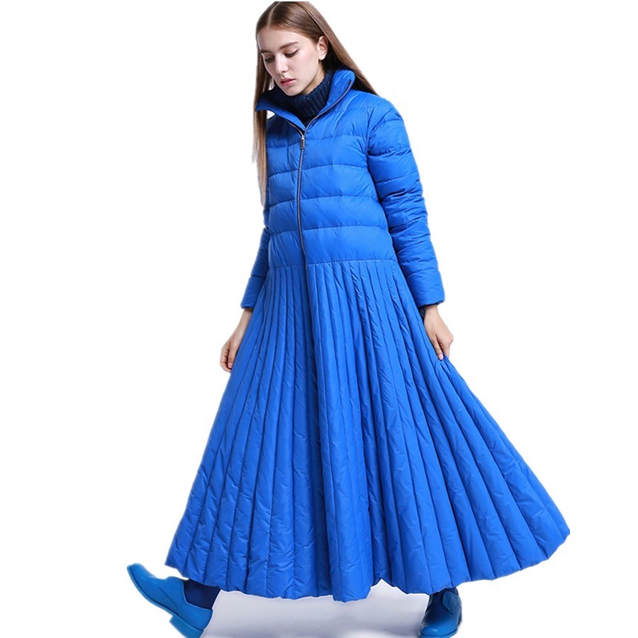 

Autumn winter Get long style down women's jacket special design blue plus size parkas feminine and causal hot wear wq92, Black