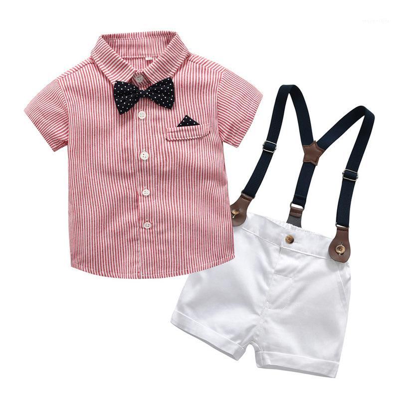 

Infant Baby Boy Summer Outfits New T-Shirt Bib Pants 2Pcs Gentleman Wedding Party Baptism Kids Boys Clothing Children Suits1, Ah638red