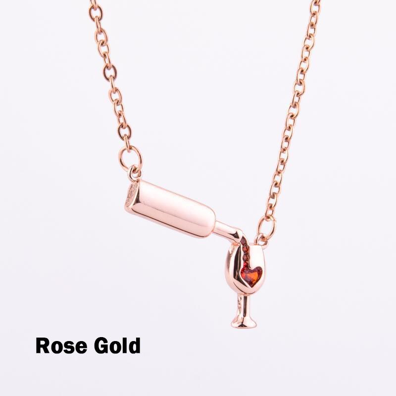 

Fashion Necklace for Women Girls Wine Glass Cup Pendant Chain Neck Accessories Decor HSJ88