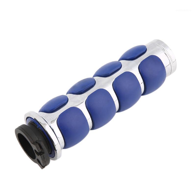 

New Style Sports Motorcycle Aluminum Rubber Gel Hand Grips Handle Blue1