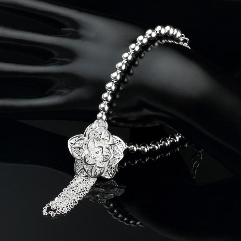 

Hollow-Out Flower 6mm Beads Bracelet For Women Wholesale Beaded Bracelets 8'' Best Friendship Gift