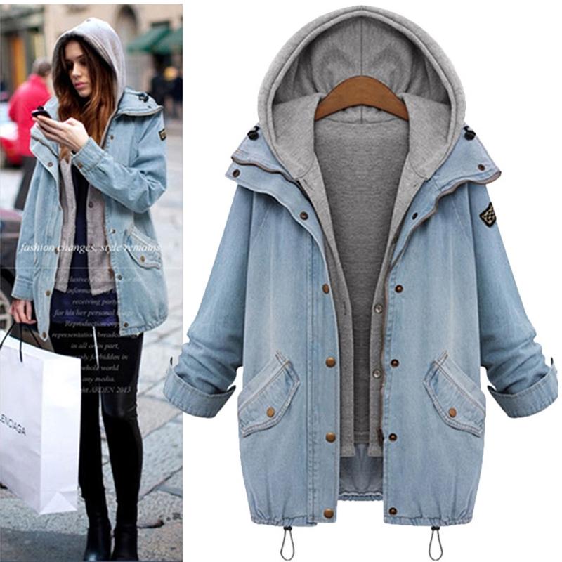 

Vogue Plus Size 6XL Denim Jacket Coat Women Harajuku Jackets Female Two Piece Set Coat Jacket