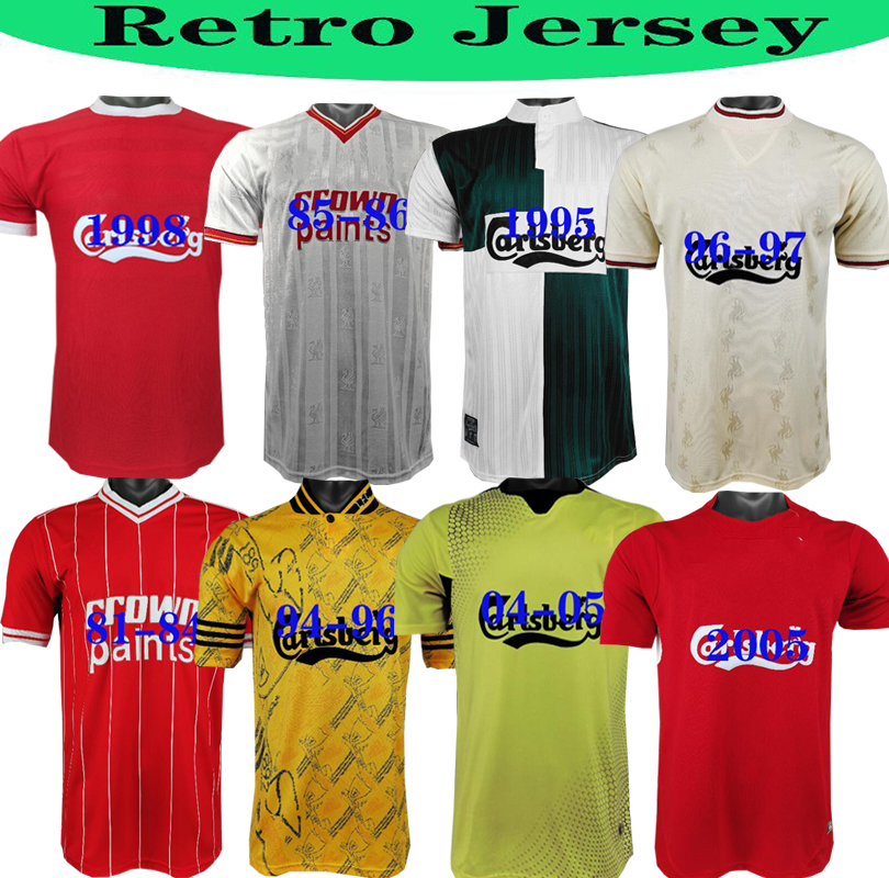 

85 86 DALGLISH RUDDOCK Mens RETRO Soccer Jerseys 93 97 FOWLER REDKNAPP WRIGHT McMANAMAN 04 10 GERRARD TORRES MASCHERANO Football Shirt, Black;yellow