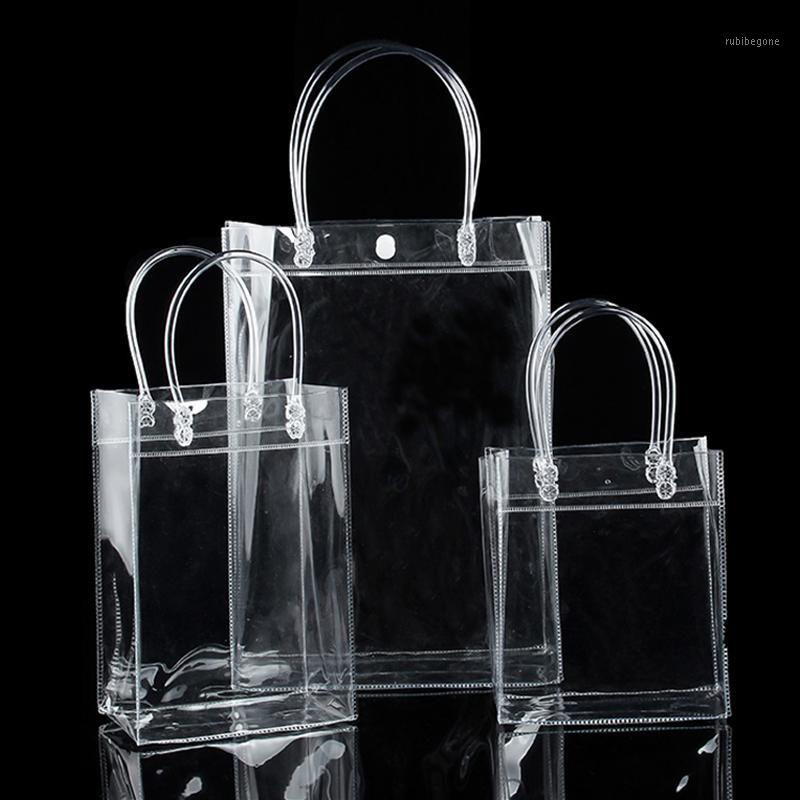 

One Piece New Clear Tote Waterproof Bag PVC Transparent Shopping Bag Shoulder Handbag Environmentally Travel Storage Bags1