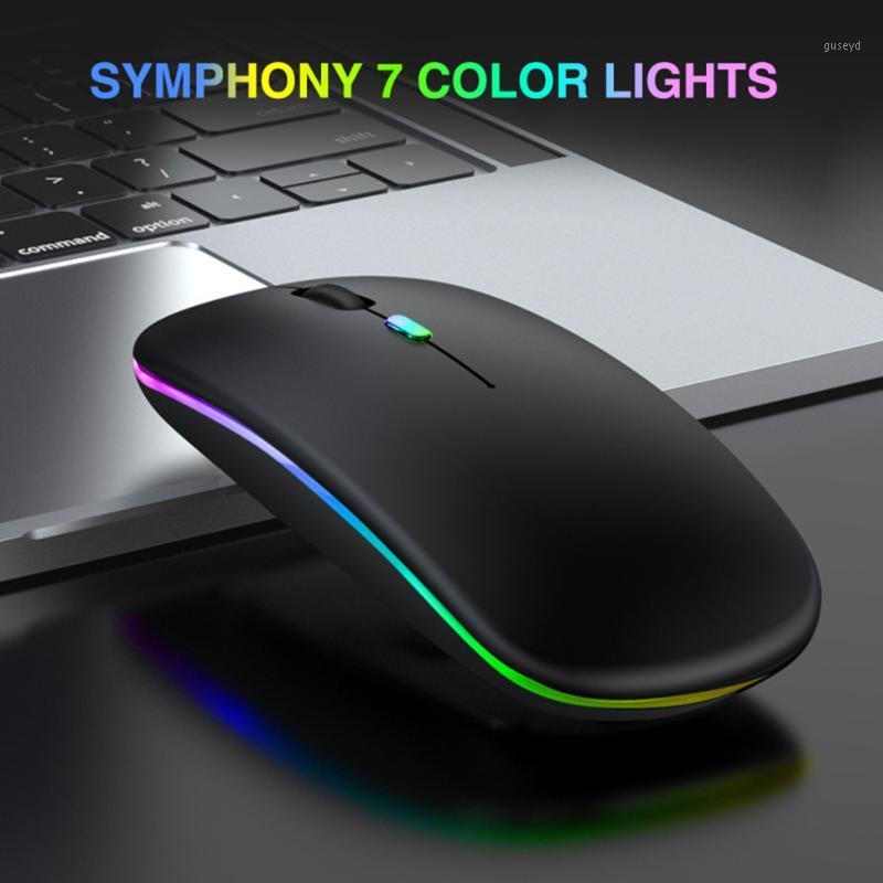 

LED Light Silent Wireless Mouse Dual Mode Bluetooth 5.0 + 2.4G Rechargable 1600DPI Ergonomic Gaming Mouse For Computer PC Laptop1