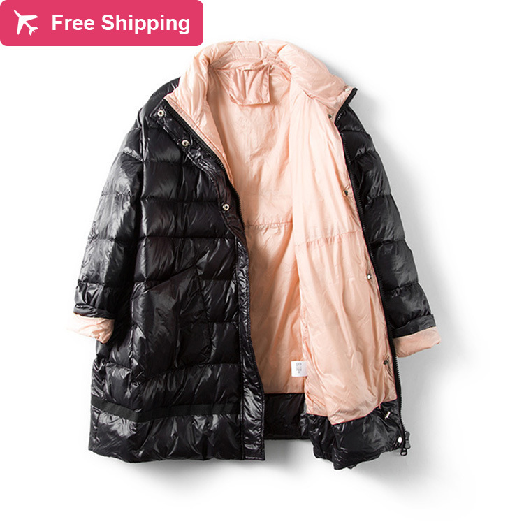 

90% white duck down lady thick hot female winter coat parka snow outwear puffer jacket oversize, Red.