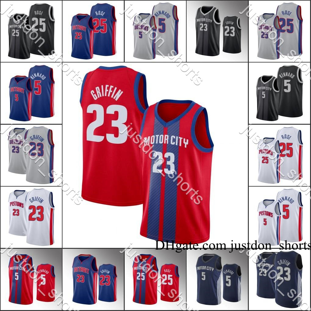 

Men Detroit Pistons Jerseys Derrick Rose Luke Kennard Blake Griffin 2020 Hot Press City New Edition Swingman Basketball Shirts, Shows