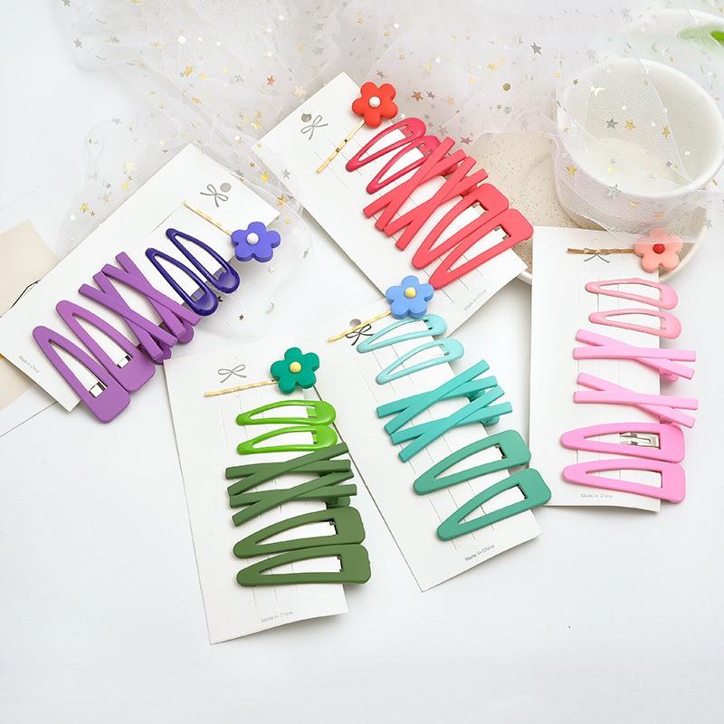

New Girls Teenagers Fashion Casual All-match Sweet Colorful Hair Clips Hairpin 7 Pcs Set Headwear